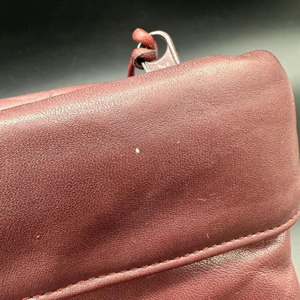 Vintage Etienne Aigner Leather Clutch Purse 1970s Maroon Handbag Retro Fashion - Picture 6 of 12